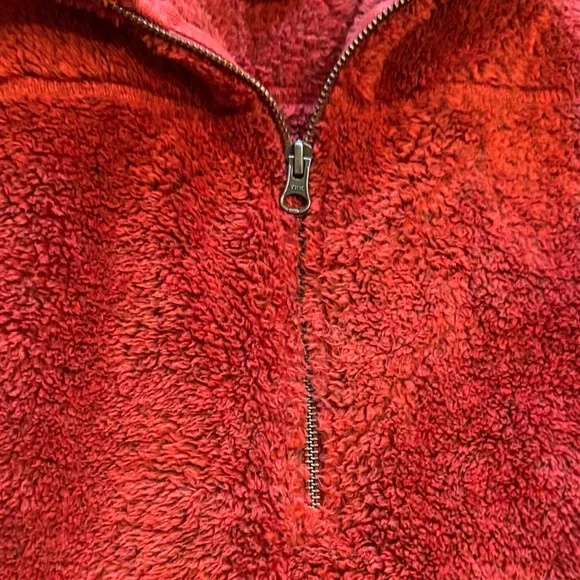 L.L. Bean Men's half Zip-Up Sherpa Fleece Sweater in Rich Coral / Rust XL‎ - Picture 4 of 12